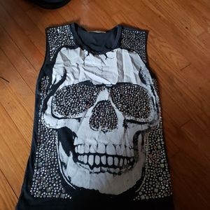 Fashion nova skull rhinestone tunic tank top